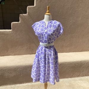 Leslie Fay Purple and White Floral Dress